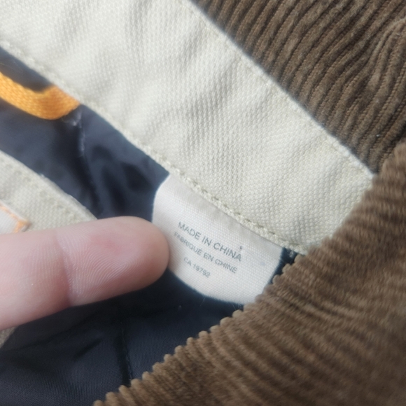 Timberland Strathum Issue Men's Beige Corduroy Barn Jacket Size Medium Brown - Picture 4 of 7